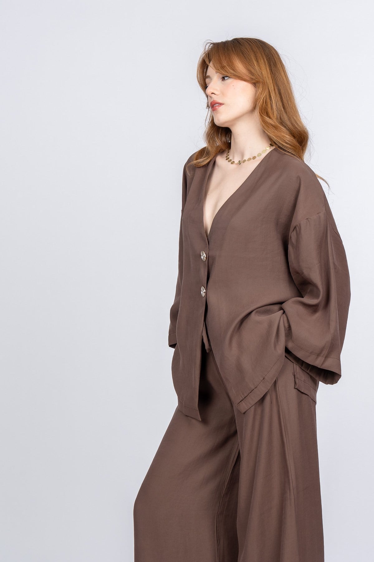 PAIGE OVERSIZE İKİLİ TAKIM - KAHVE
