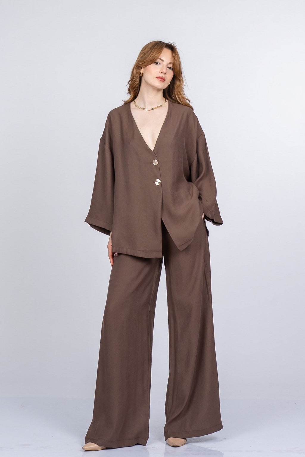 PAIGE OVERSIZE İKİLİ TAKIM - KAHVE