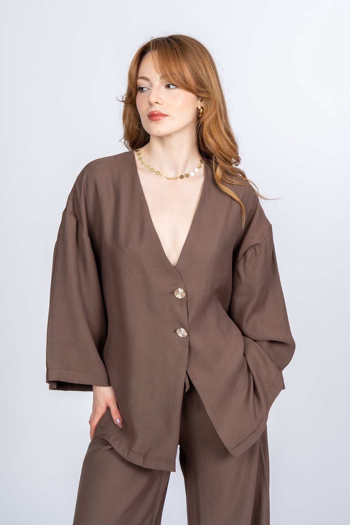 PAIGE OVERSIZE İKİLİ TAKIM - KAHVE