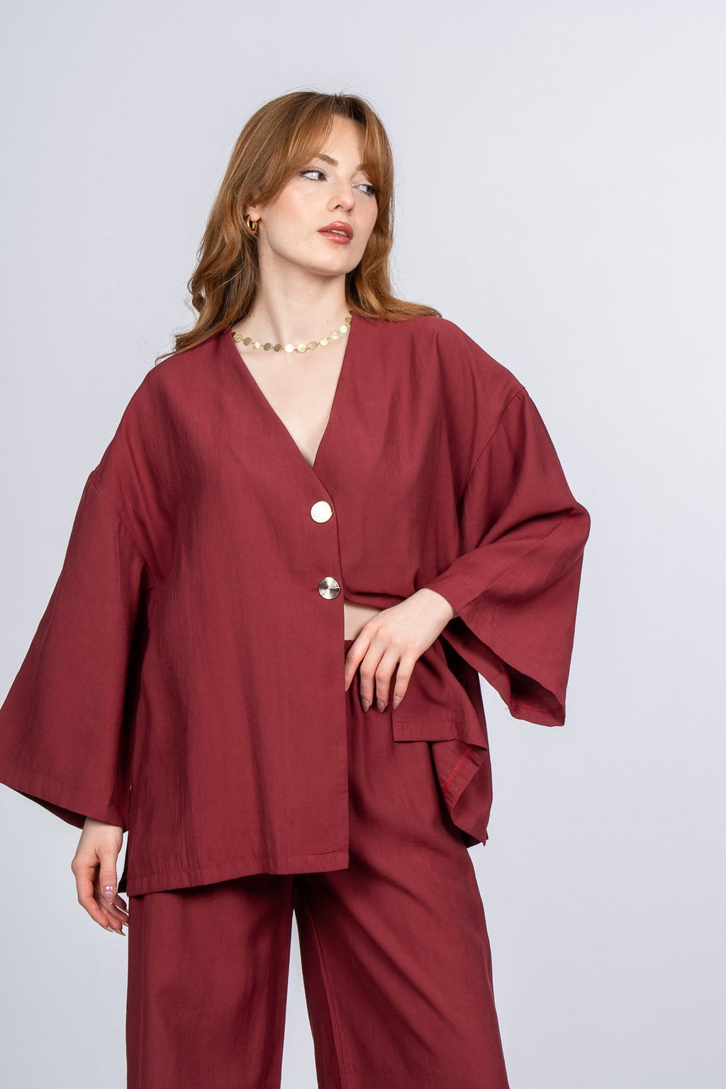 PAIGE OVERSIZE İKİLİ TAKIM - BORDO