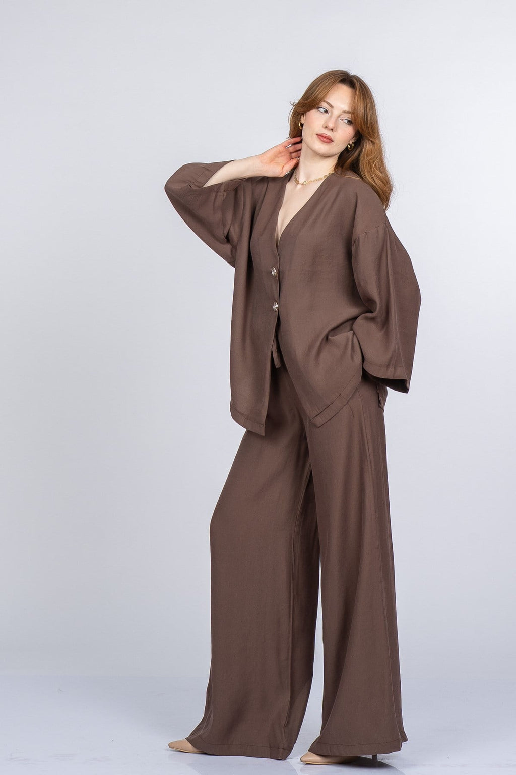 PAIGE OVERSIZE İKİLİ TAKIM - KAHVE