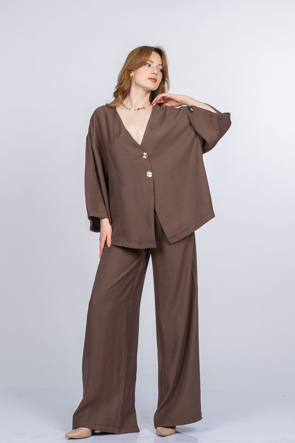 PAIGE OVERSIZE İKİLİ TAKIM - KAHVE
