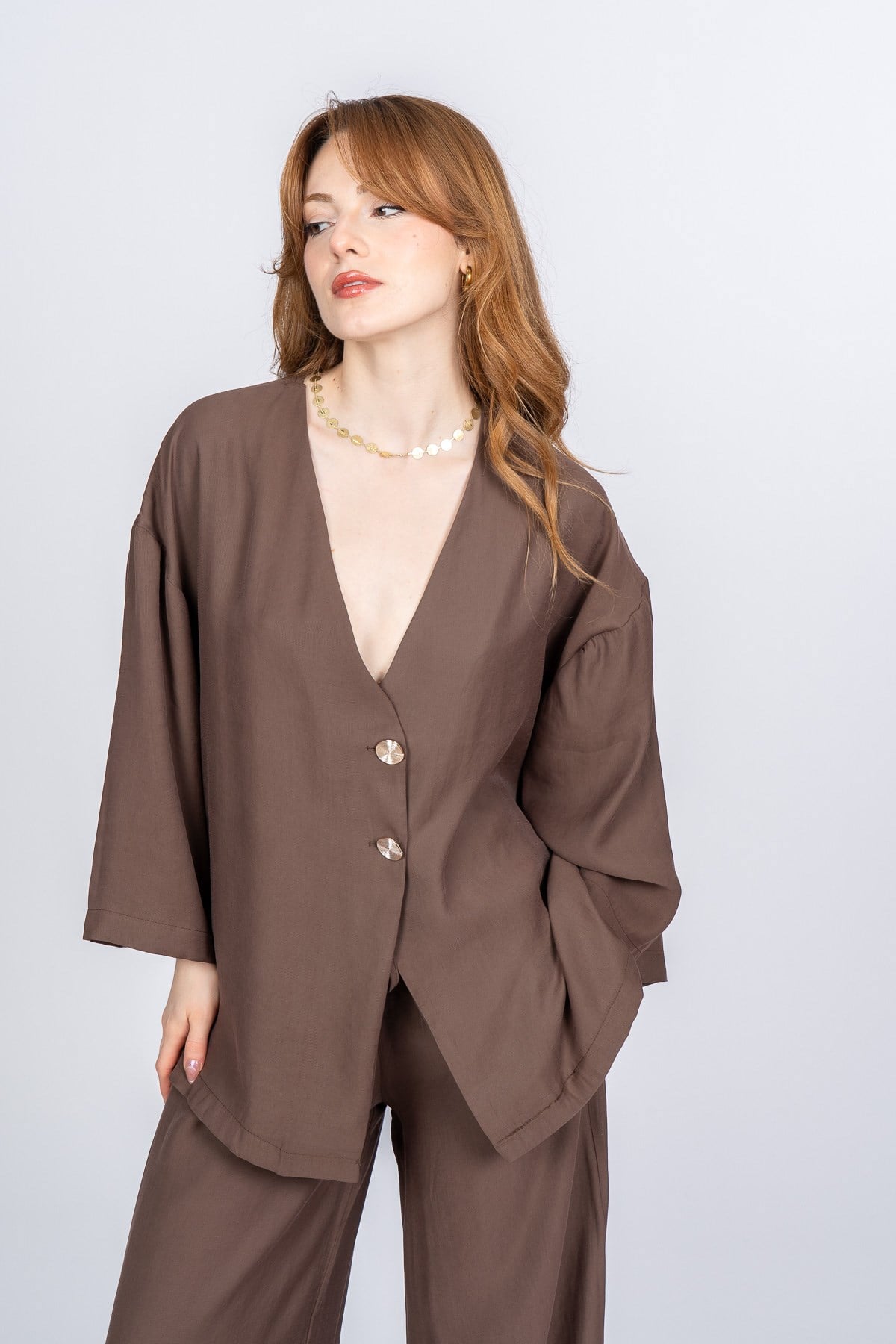 PAIGE OVERSIZE İKİLİ TAKIM - KAHVE