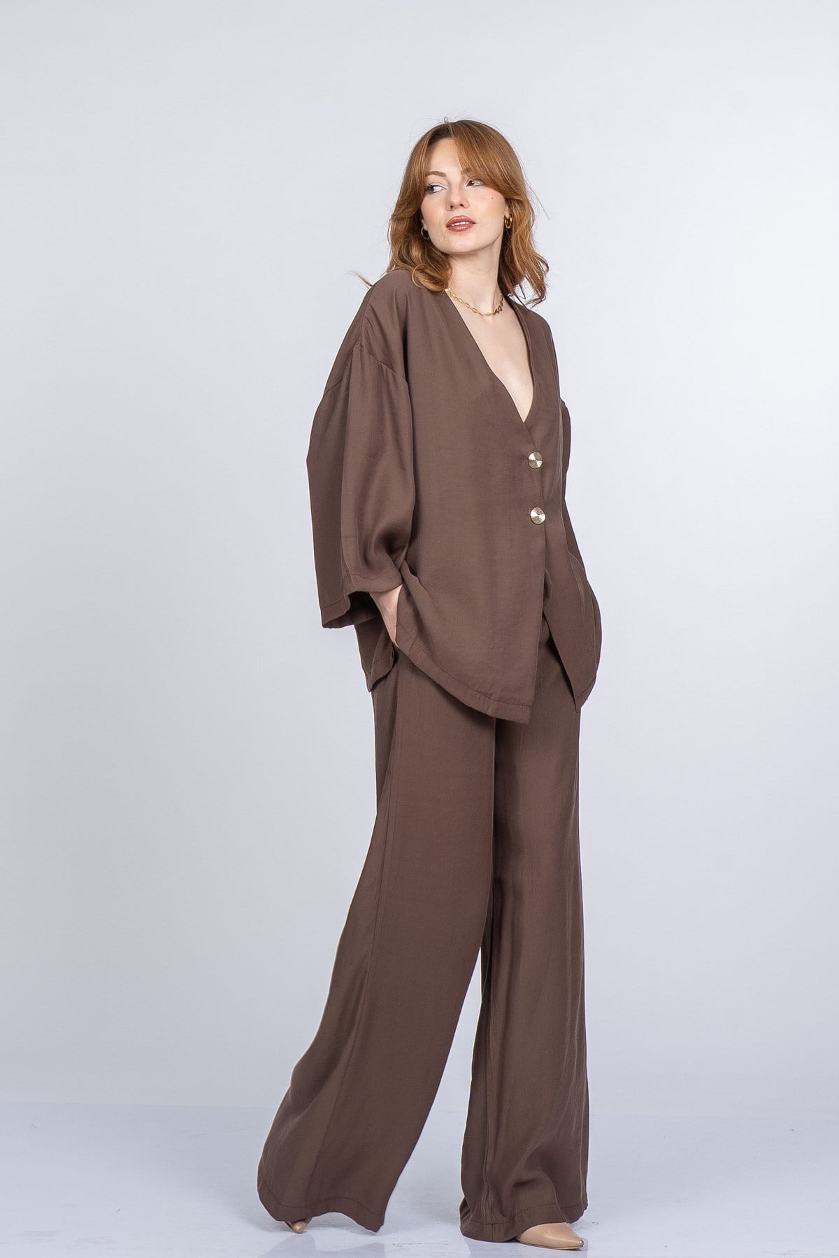 PAIGE OVERSIZE İKİLİ TAKIM - KAHVE