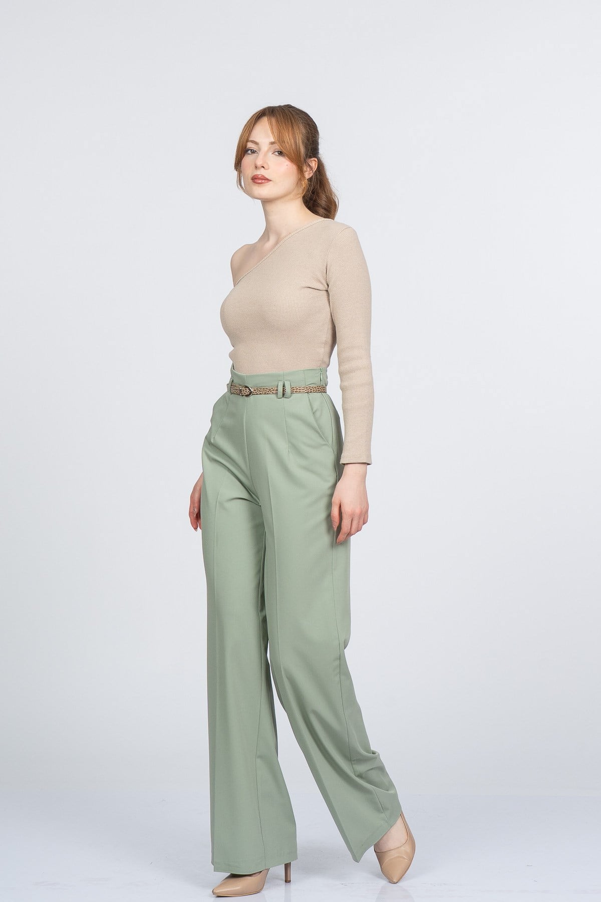 PALOMA KEMERLİ PANTOLON - MINT