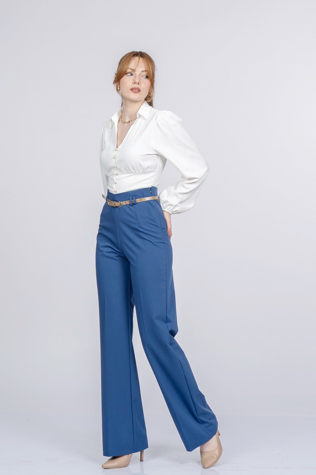 PALOMA KEMERLİ PANTOLON - LACI