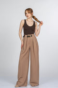 PAMELA PİLELİ PANTOLON - CAMEL
