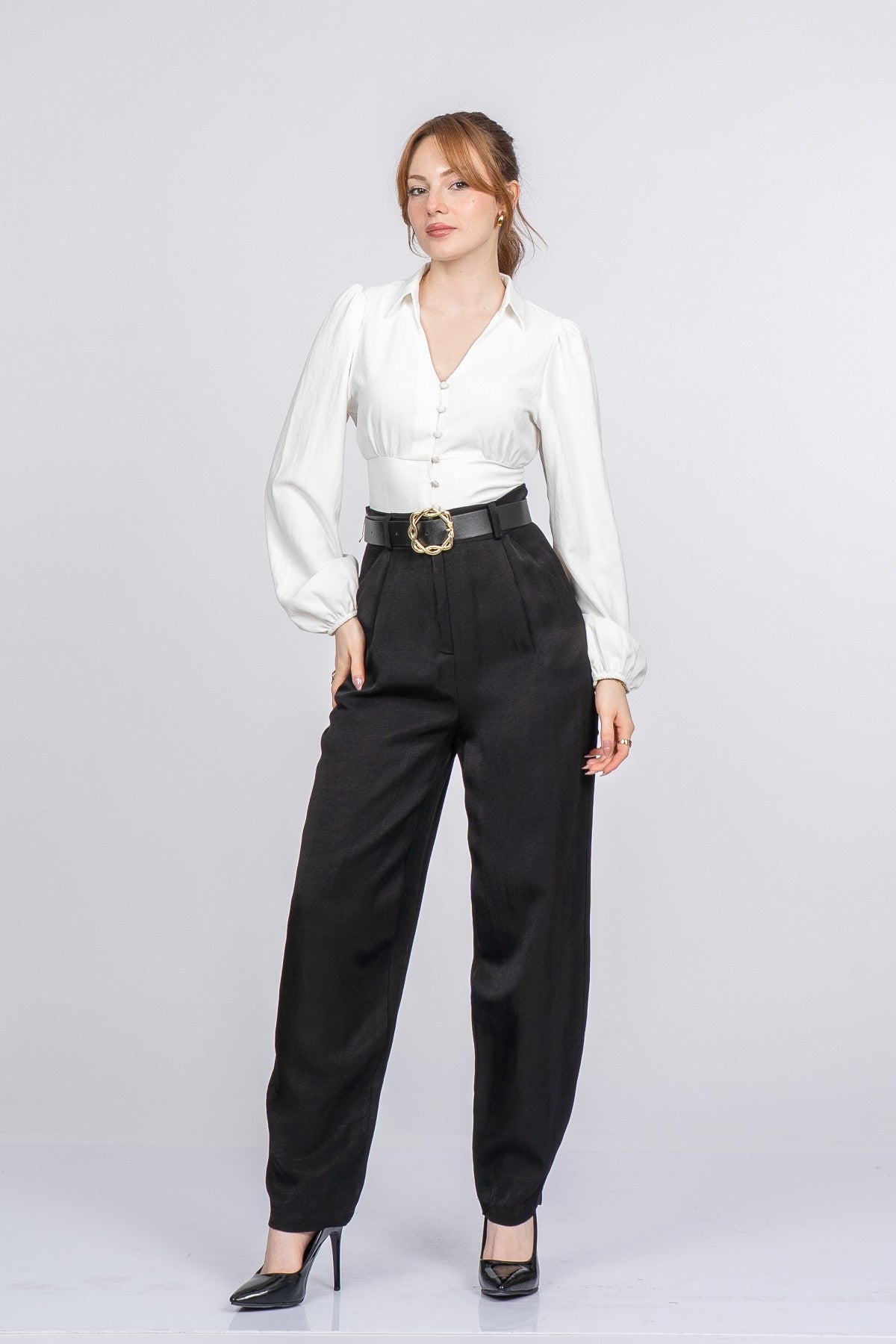 PATRICIA KEMERLİ PANTOLON - SIYAH