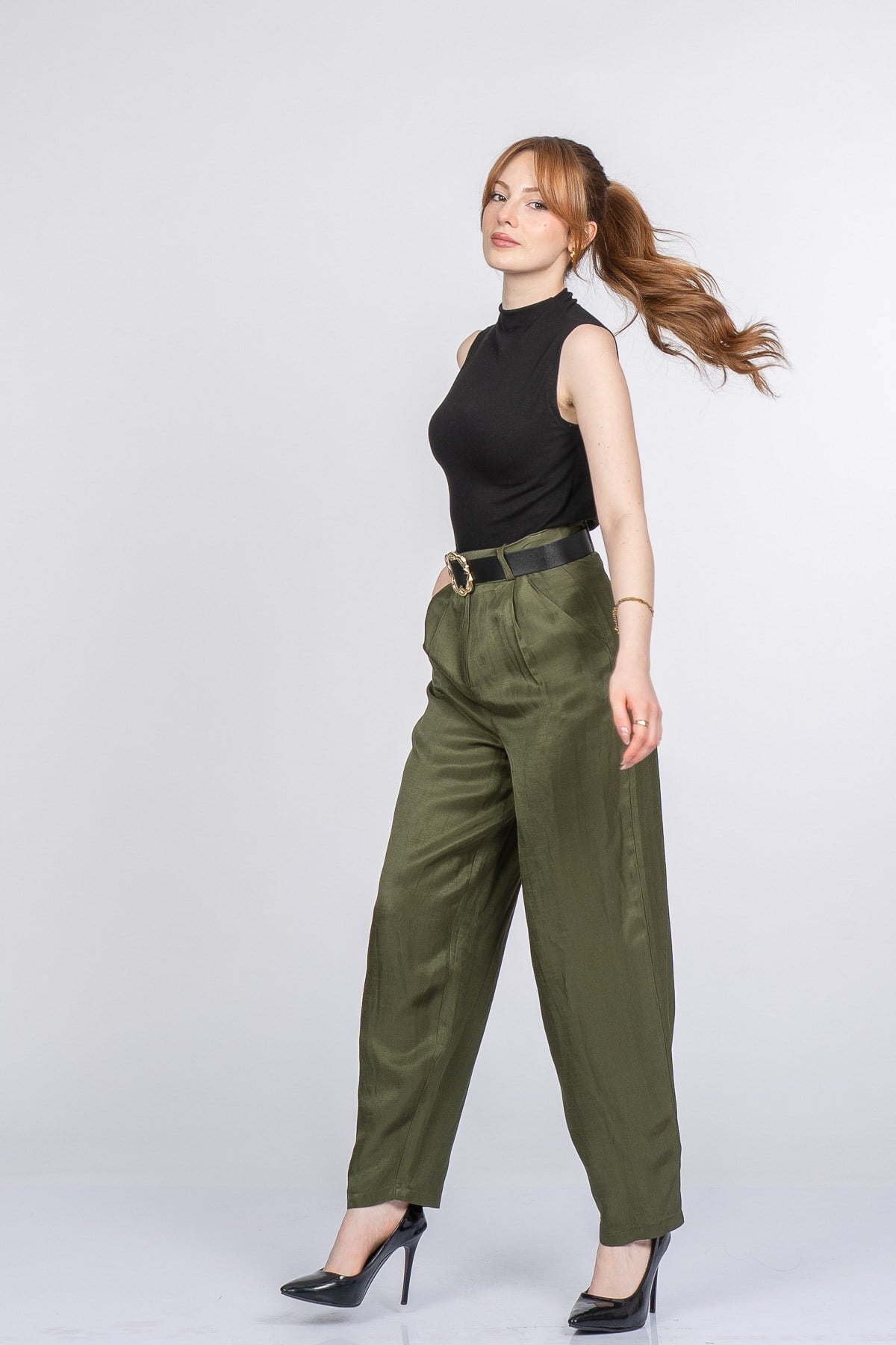 PATRICIA KEMERLİ PANTOLON - HAKİ