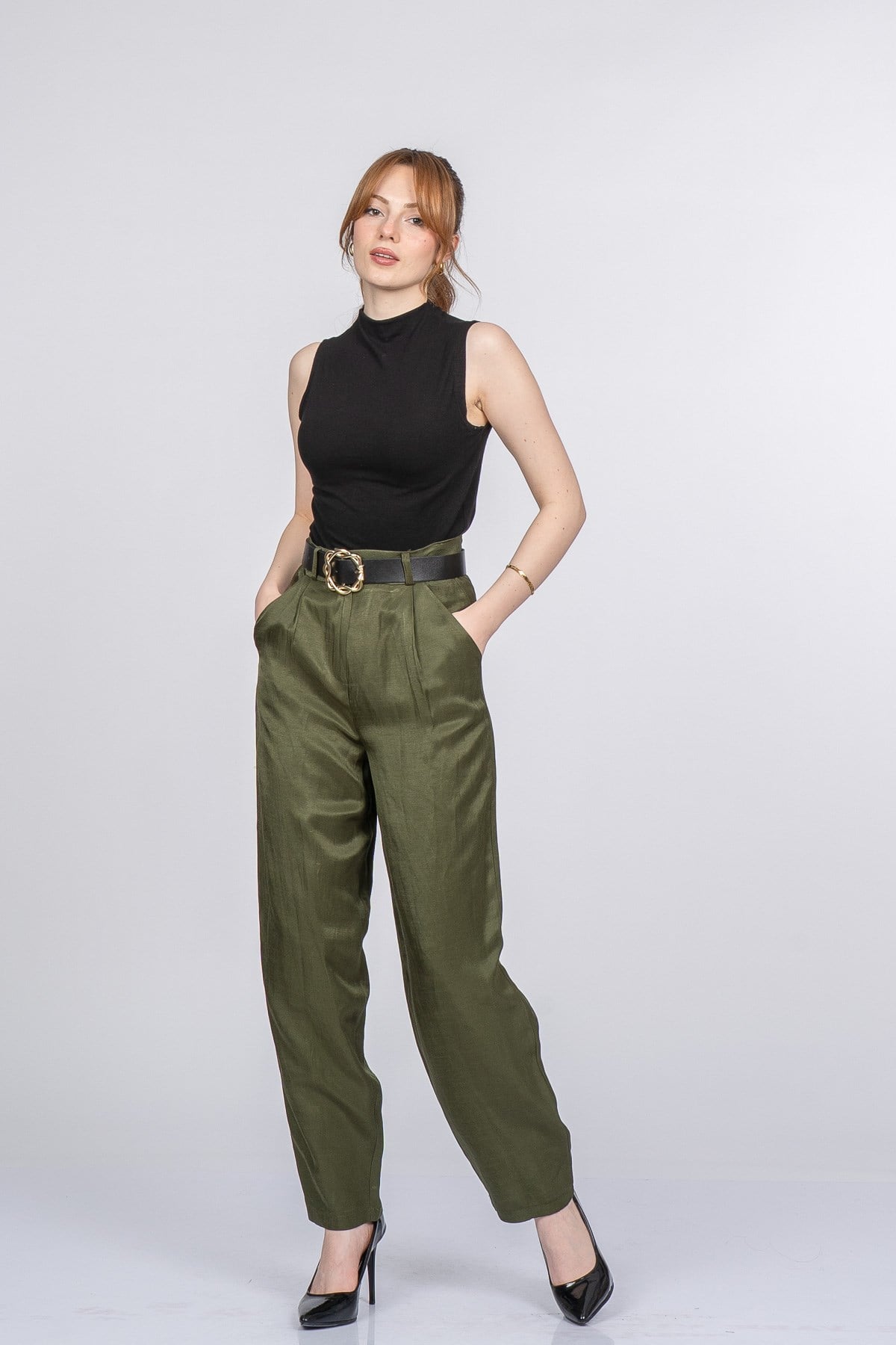 PATRICIA KEMERLİ PANTOLON - HAKİ