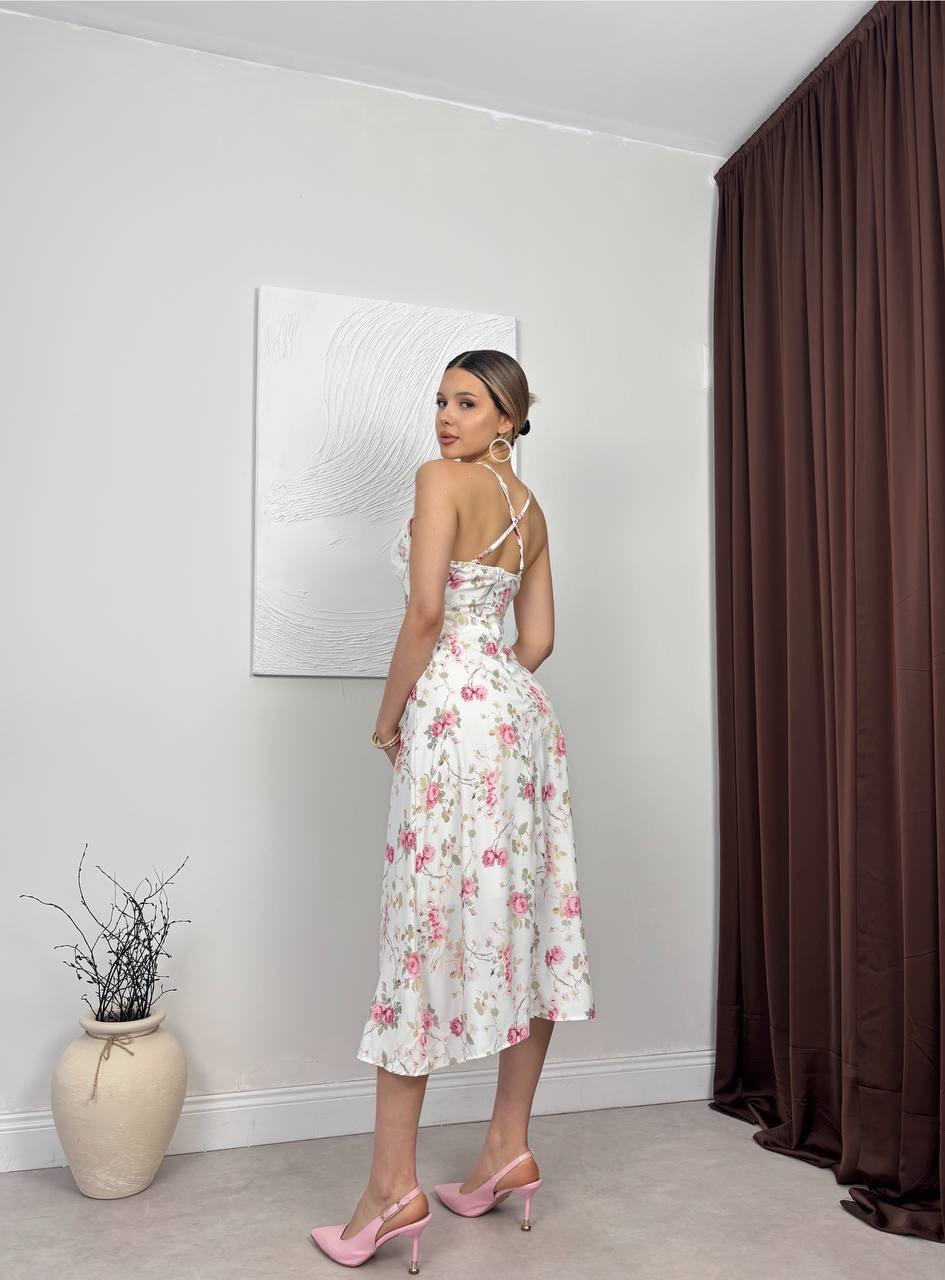 ADELINE UZUN ELBİSE - BEYAZ