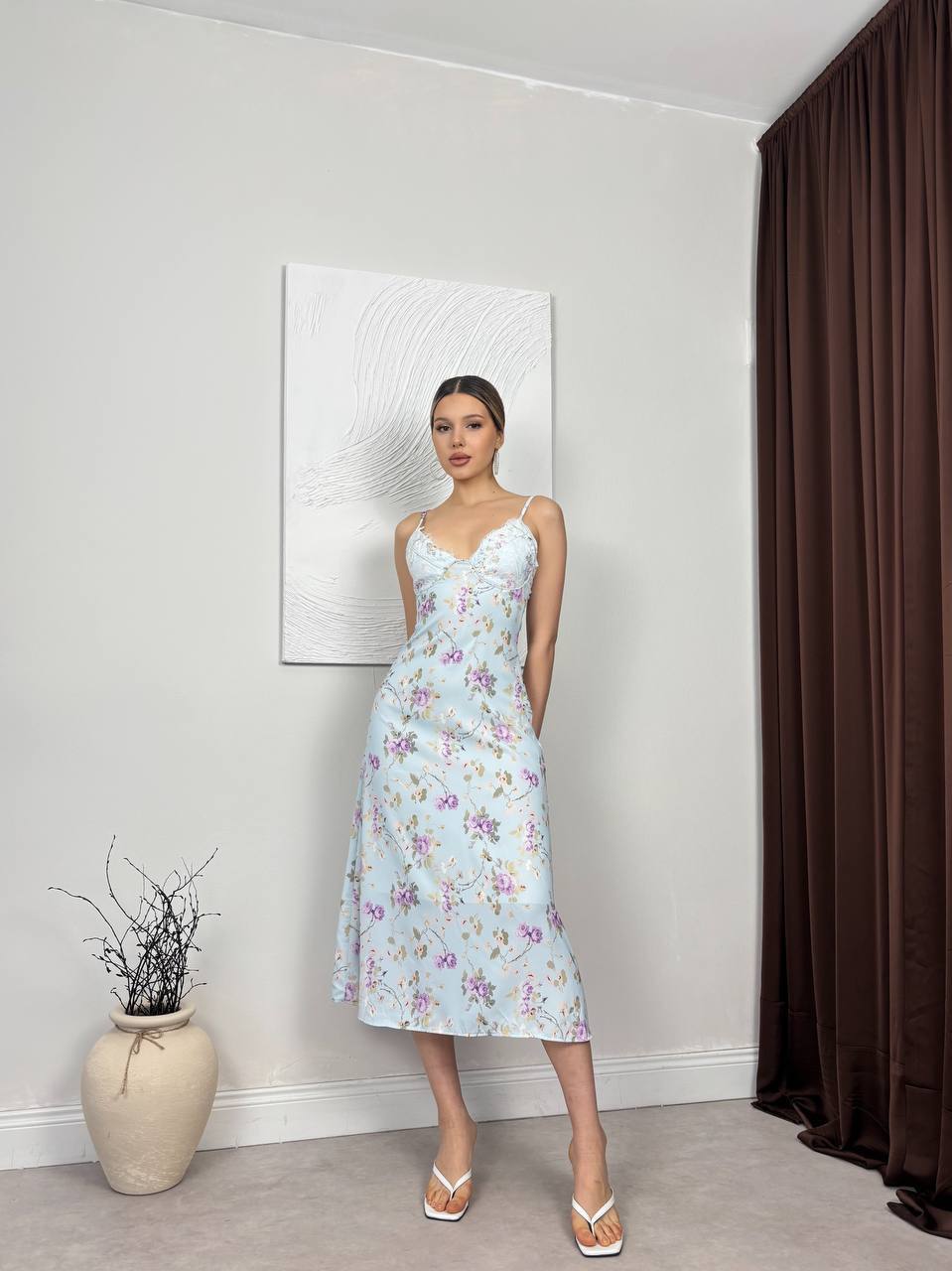 ADELINE UZUN ELBİSE - MAVİ