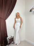 AIMEE UZUN ELBİSE - BEYAZ