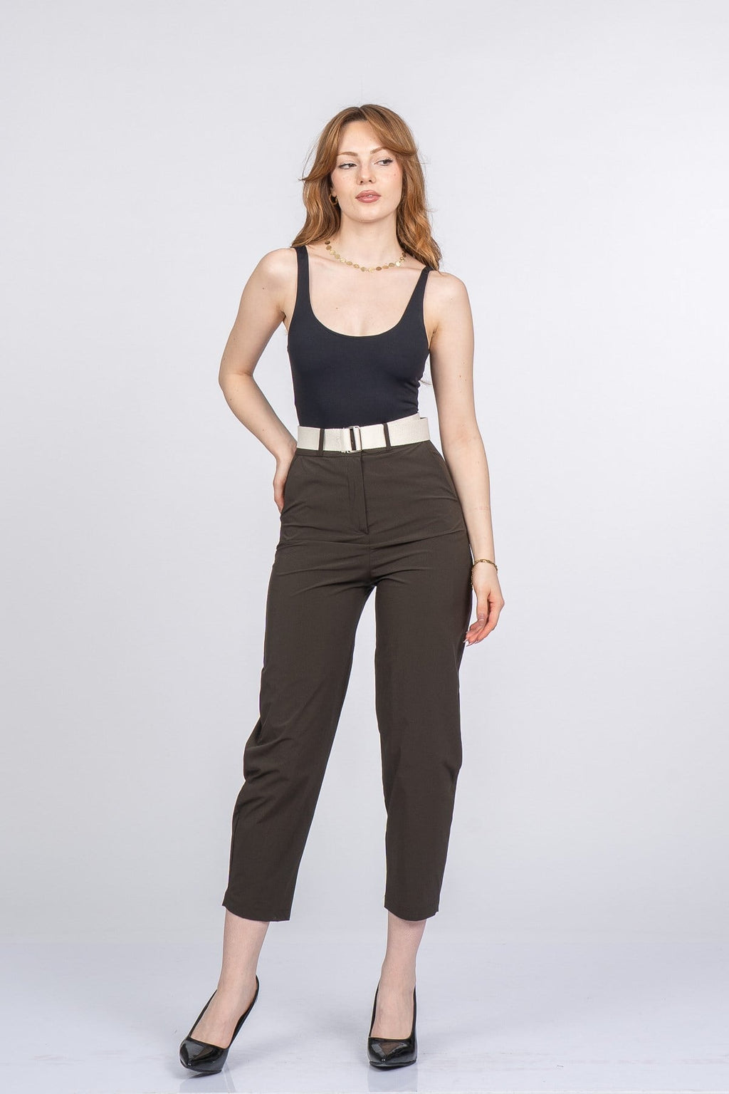 PIPER KEMERLİ PANTOLON - HAKİ