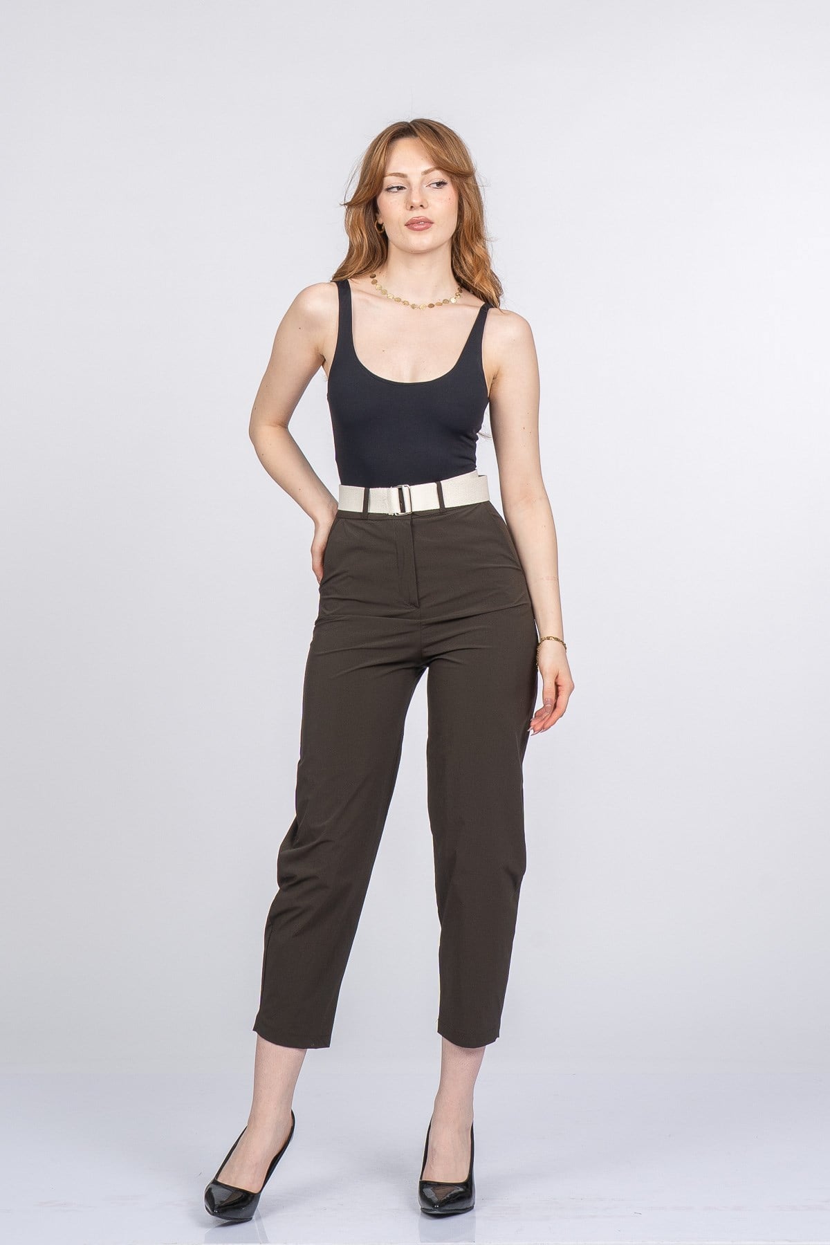 PIPER KEMERLİ PANTOLON - HAKİ