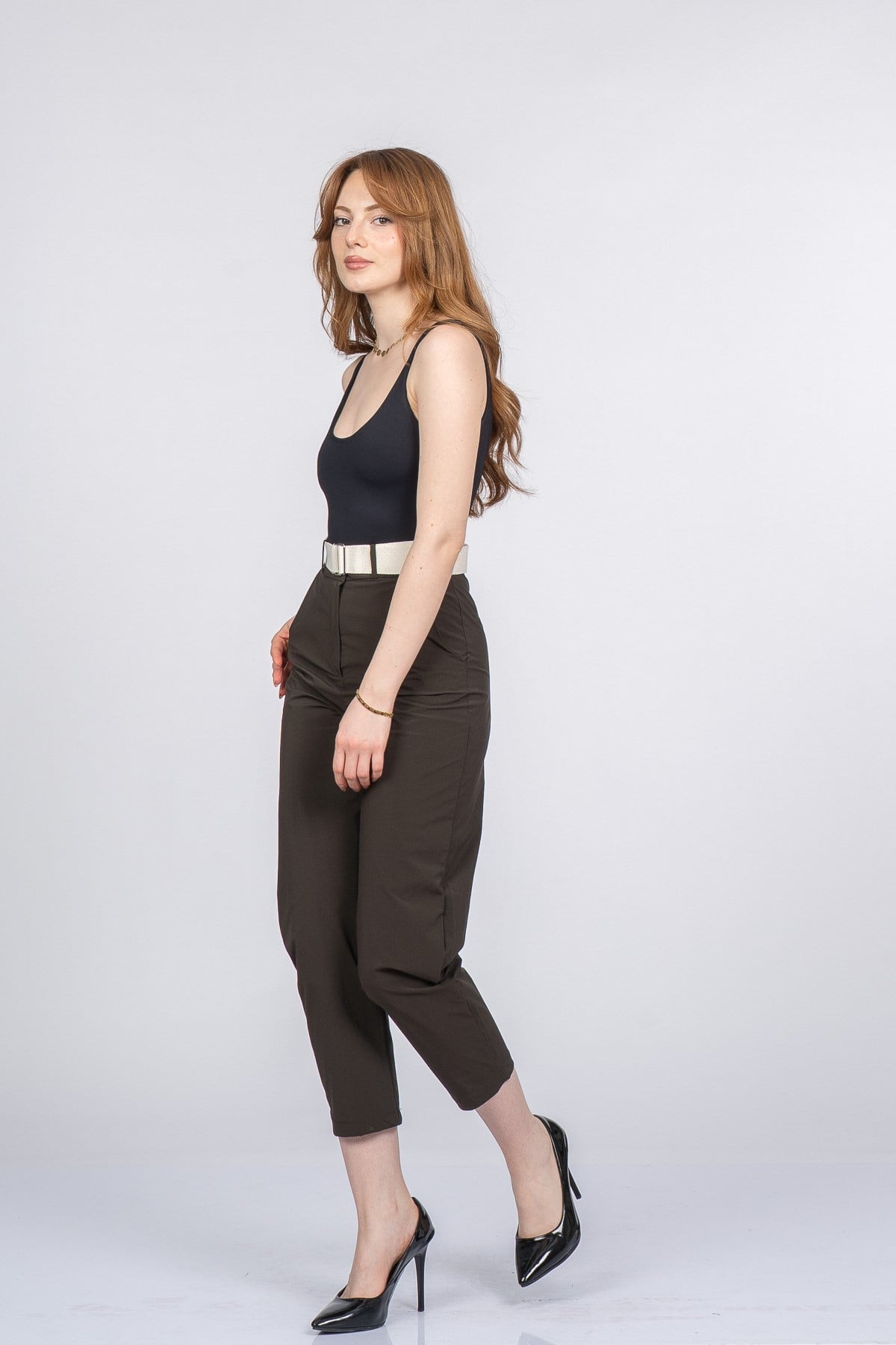 PIPER KEMERLİ PANTOLON - HAKİ