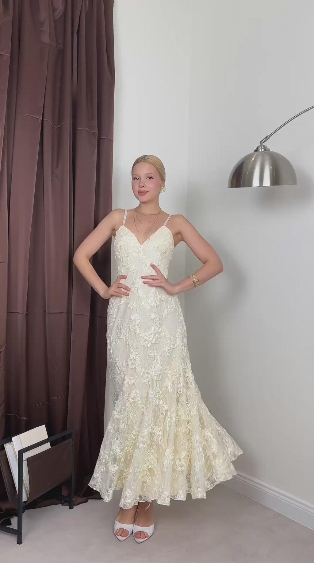 ALINA UZUN ELBİSE - KREM