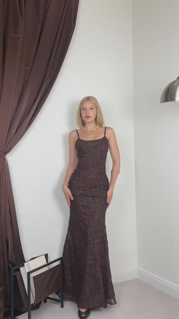 ALAINA UZUN ELBİSE - KREM