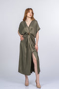 PRINCES SATEN OVERSIZE ELBİSE - HAKİ
