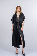 PRINCES SATEN OVERSIZE ELBİSE - SIYAH