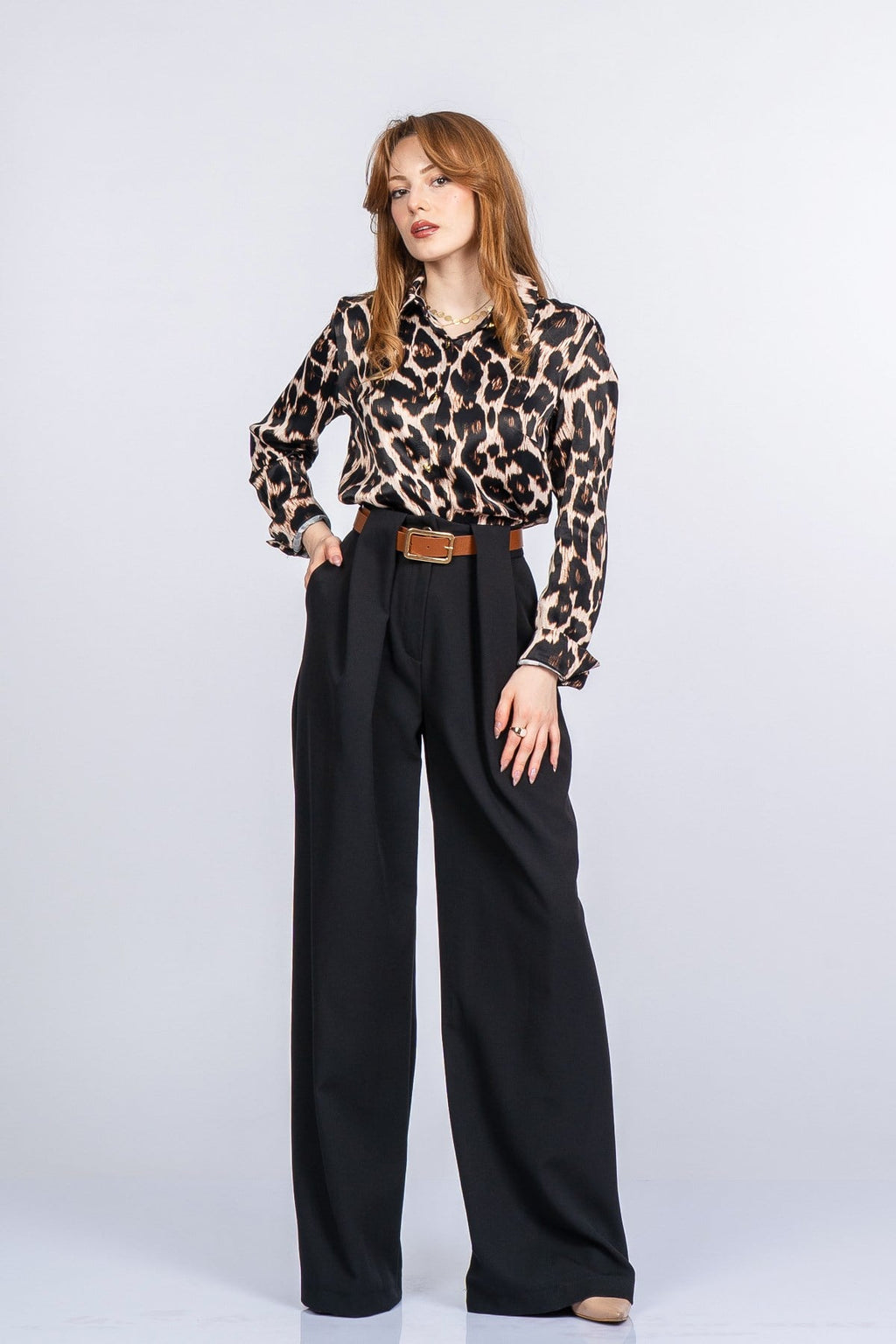 REANNA KEMERLİ PANTOLON - SIYAH