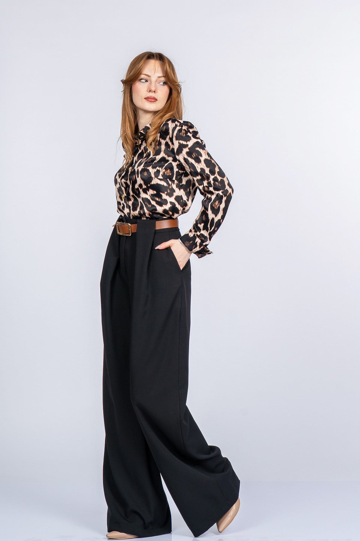 REANNA KEMERLİ PANTOLON - SIYAH