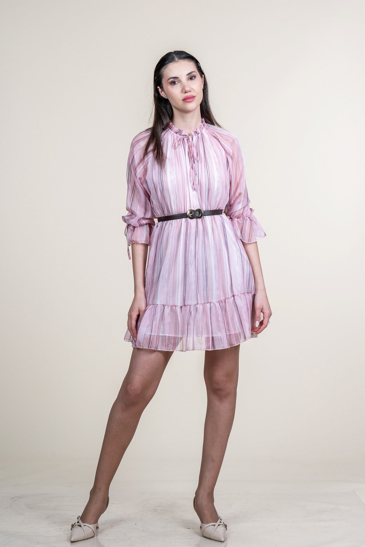 REESE ŞİFON ELBİSE - PEMBE