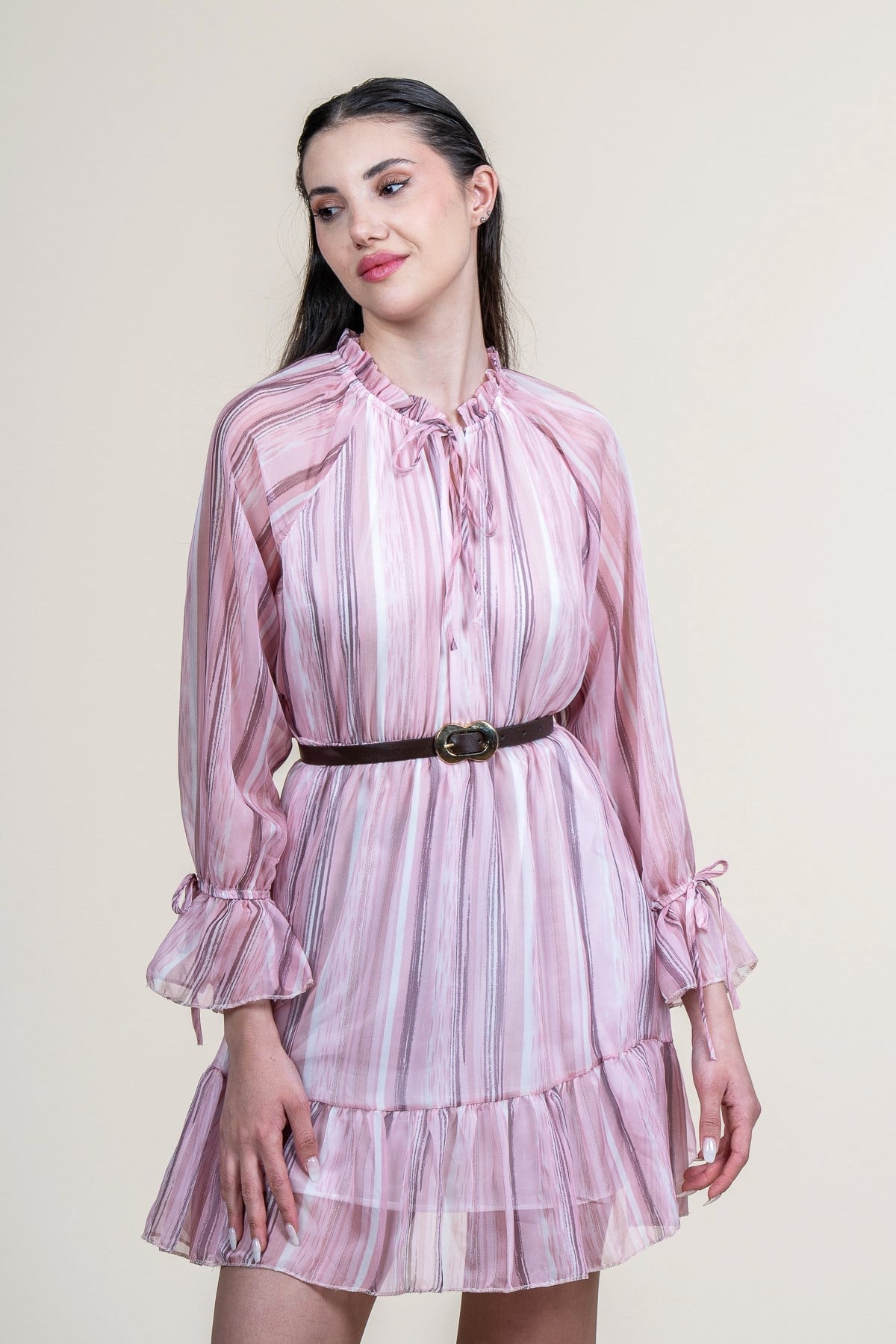 REESE ŞİFON ELBİSE - PEMBE
