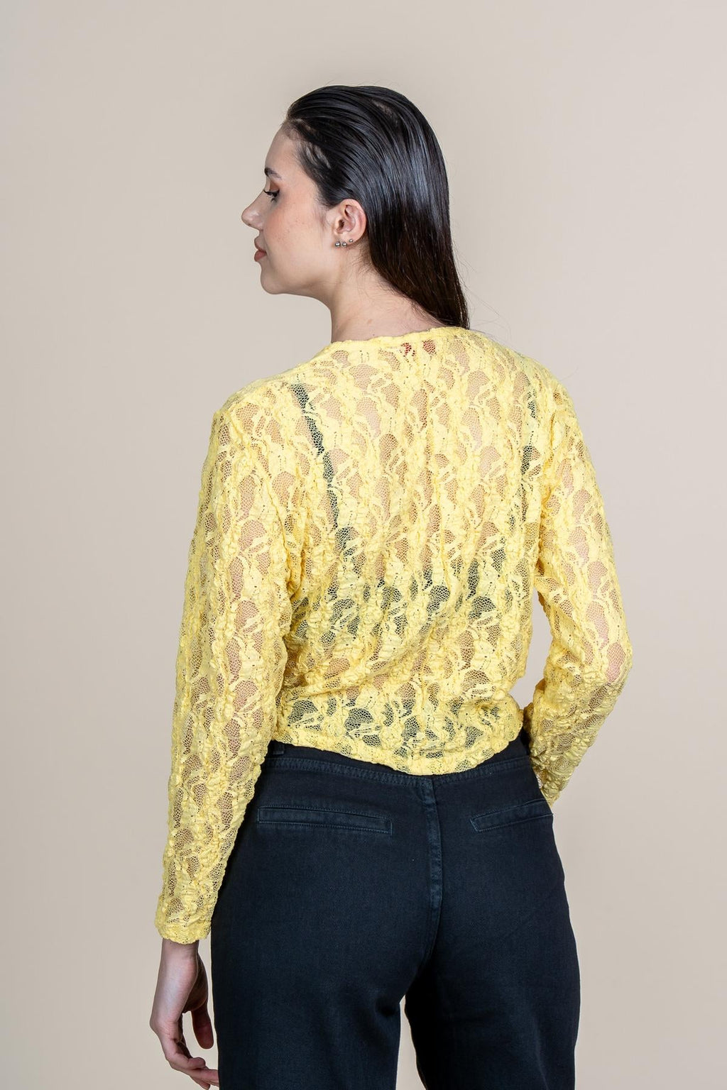 ROWAN DANTELLİ BLUZ - SARI