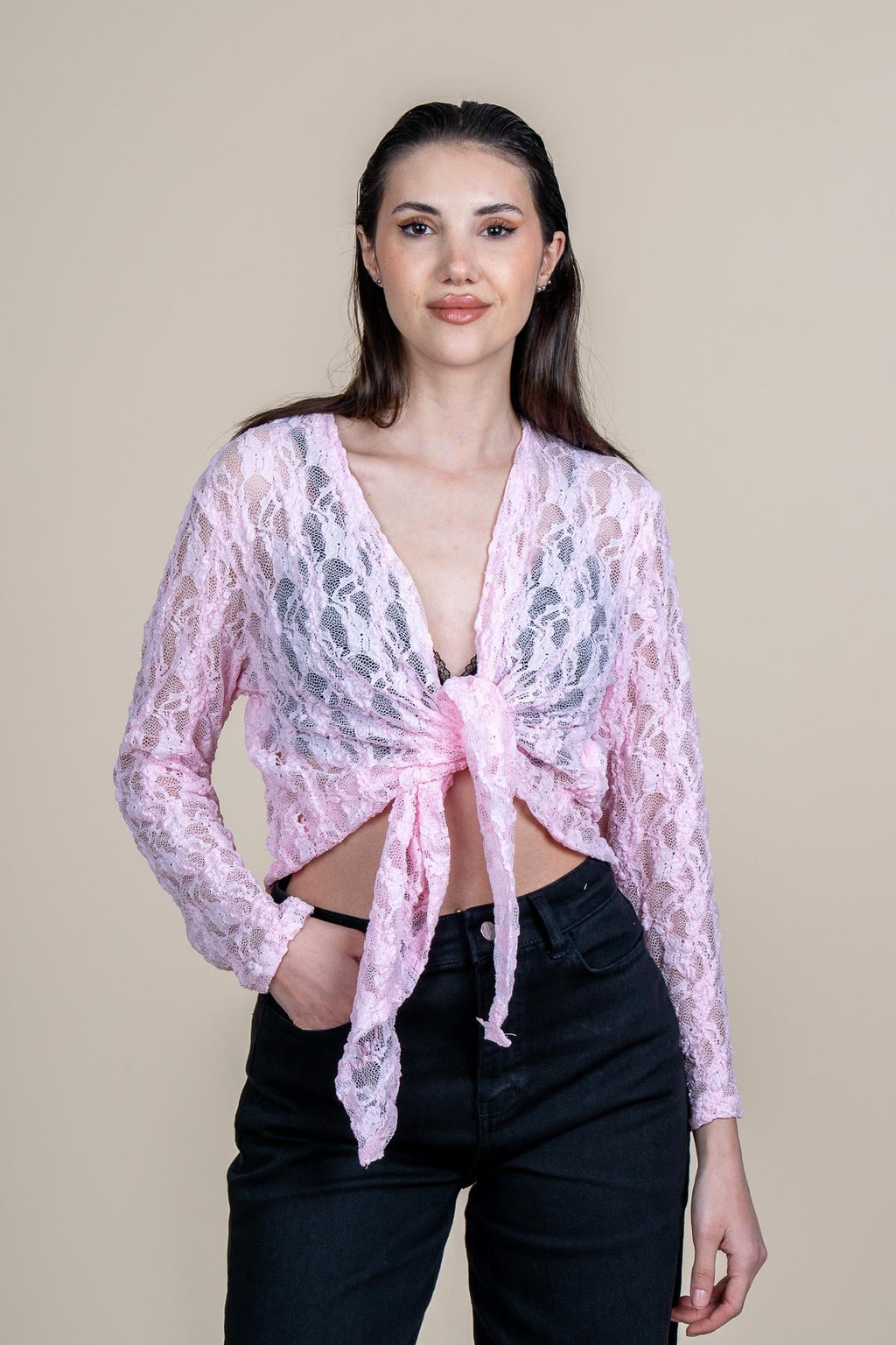 ROWAN DANTELLİ BLUZ - PEMBE