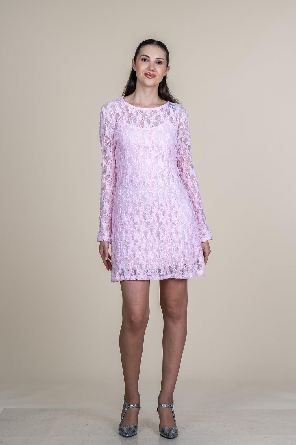 RUSSELL DANTEL KISA ELBİSE - PEMBE