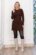 RUTH KISA TRİKO ELBİSE - KAHVE