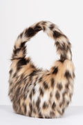 SAD LEOPAR DESENLİ PELUŞ ÇANTA - LEOPAR