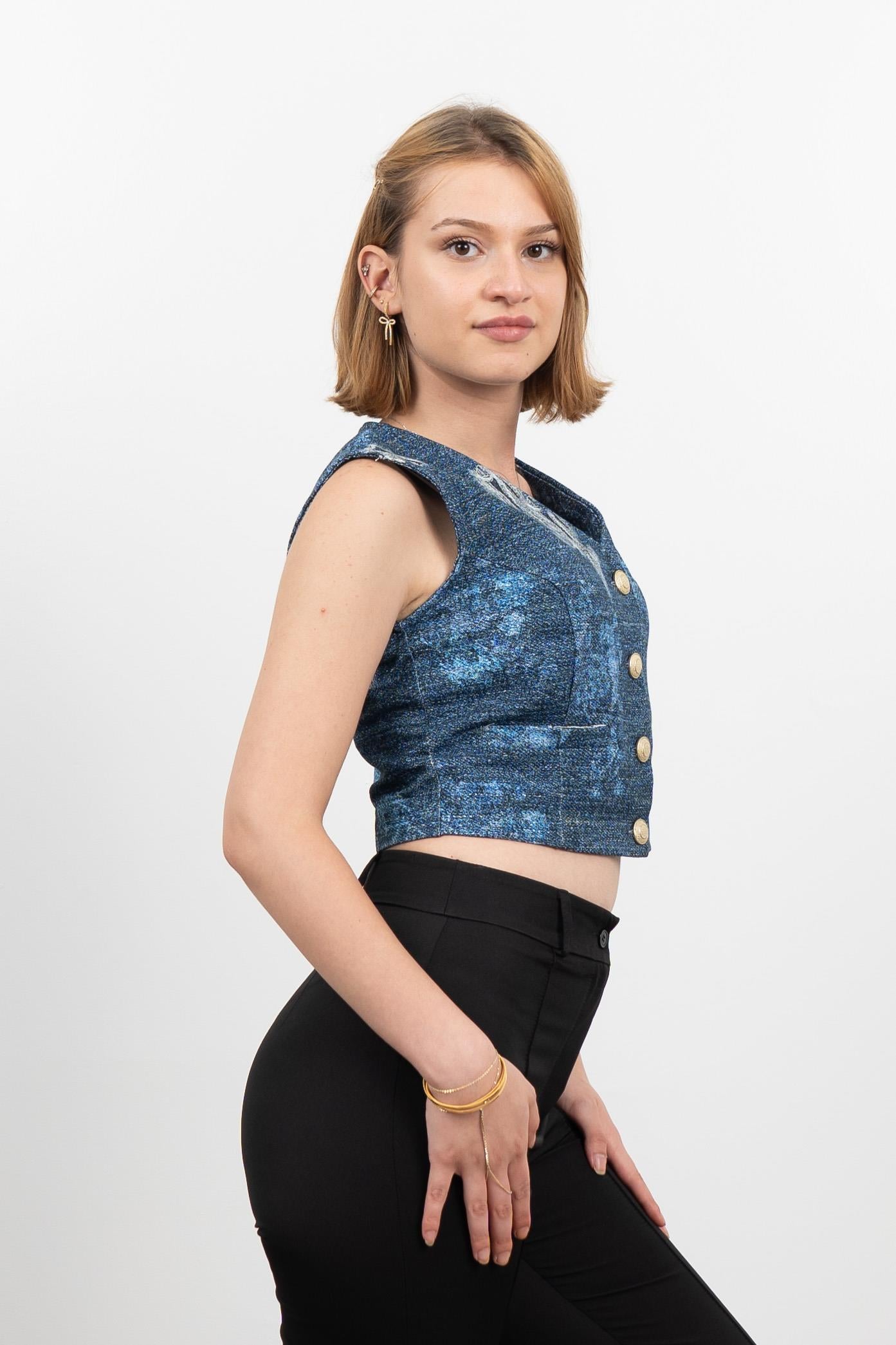 SAHRA DENIM KISA YELEK - LACI