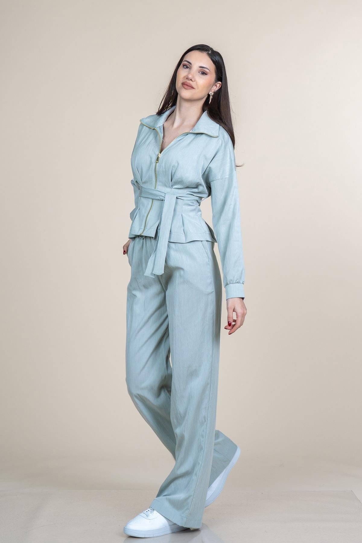 SALLY CEKET PANTOLON İKİLİ TAKIM - MINT