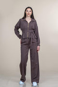 SALLY CEKET PANTOLON İKİLİ TAKIM - KAHVE