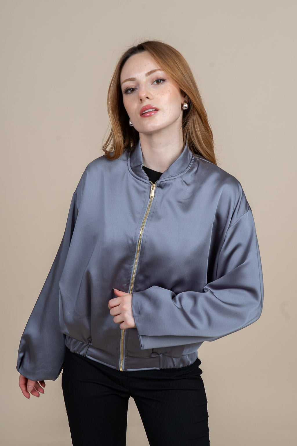 STONE OVERSİZE CEKET - GRI MELANJ