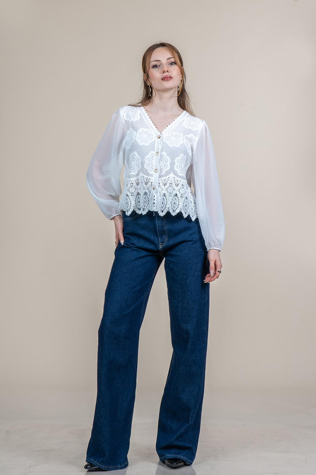 THEODORE DANTELLİ GÖMLEK - EKRU