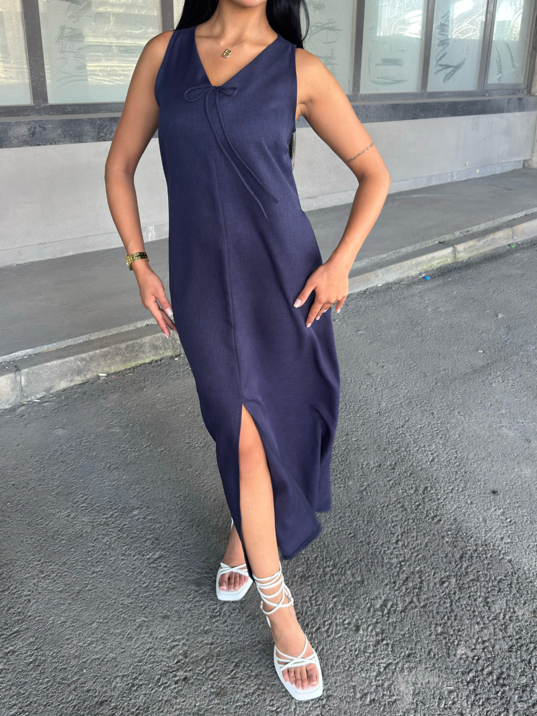TINA V YAKA UZUN ELBİSE - LACI