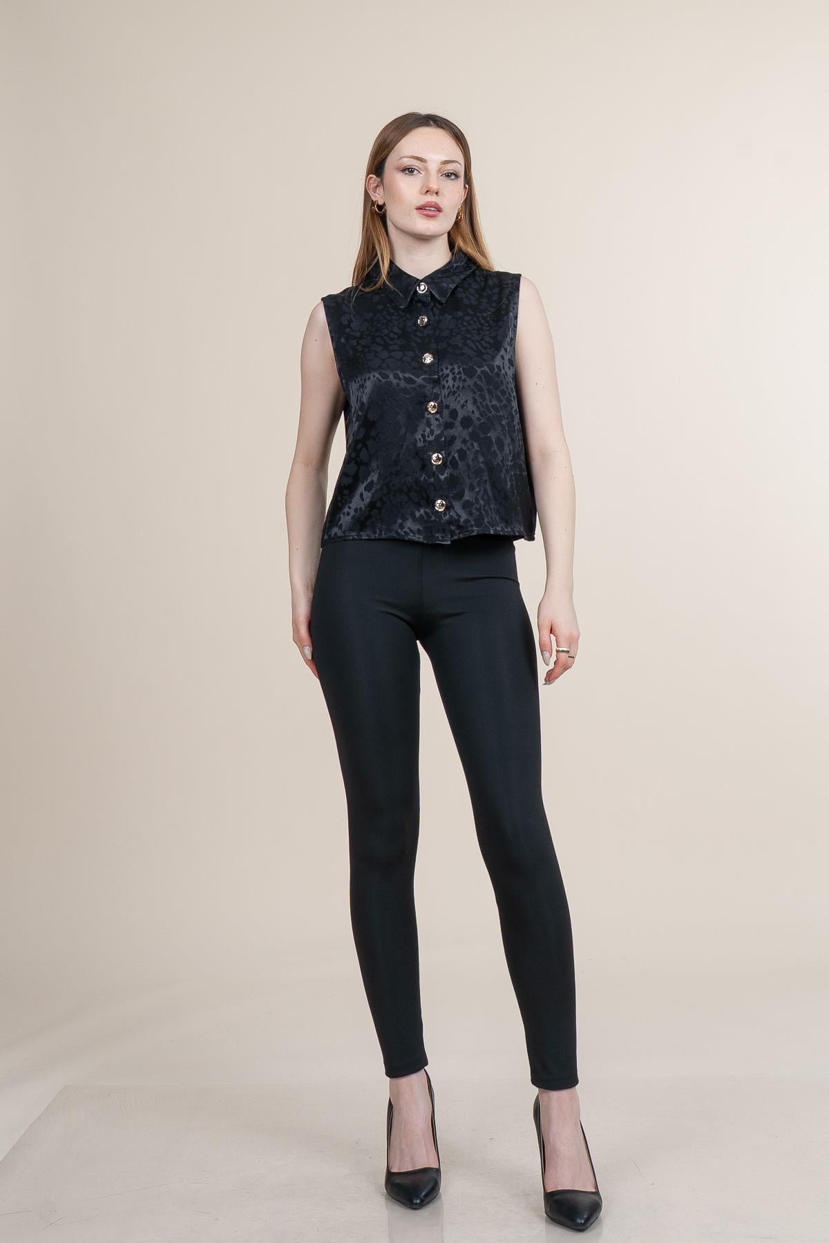 TIRISTIN OVERSIZE BLUZ - SIYAH