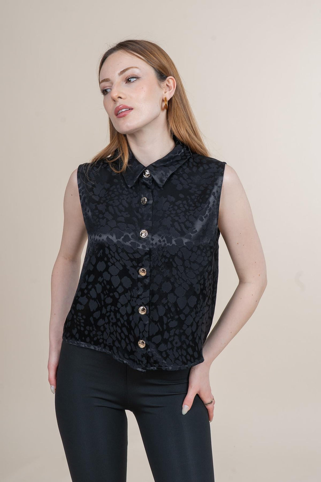 TIRISTIN OVERSIZE BLUZ - SIYAH