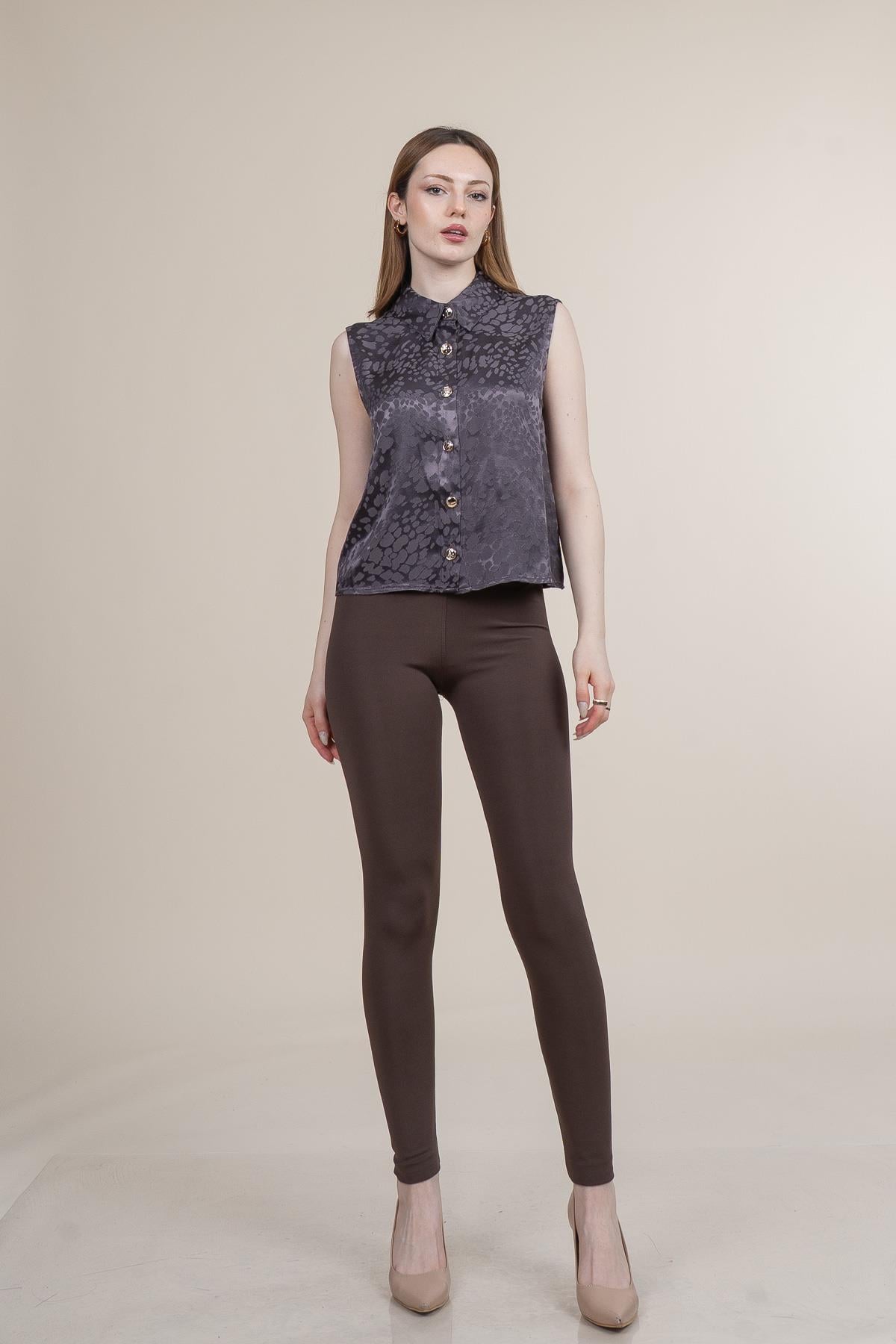 TIRISTIN OVERSIZE BLUZ - KAHVE