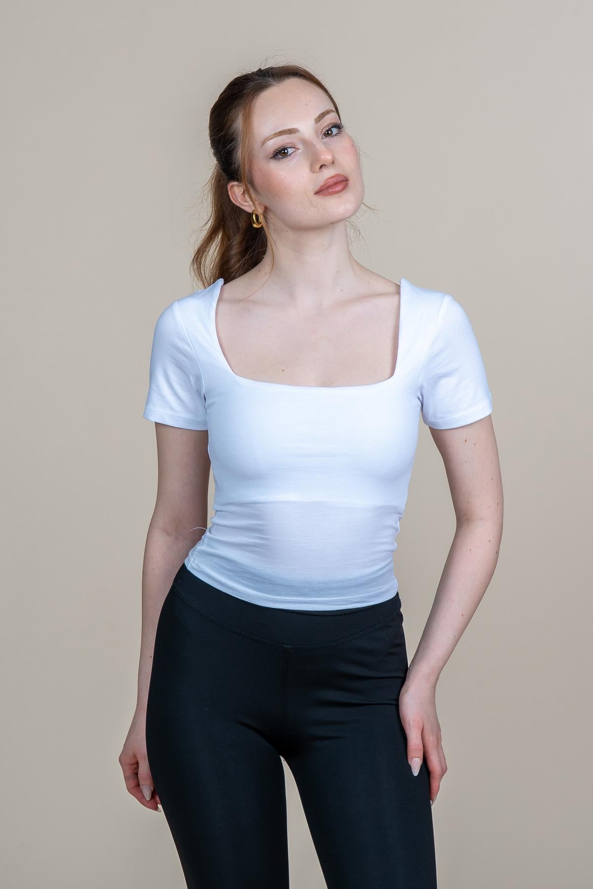 TONY KARE YAKA TSHIRT - BEYAZ