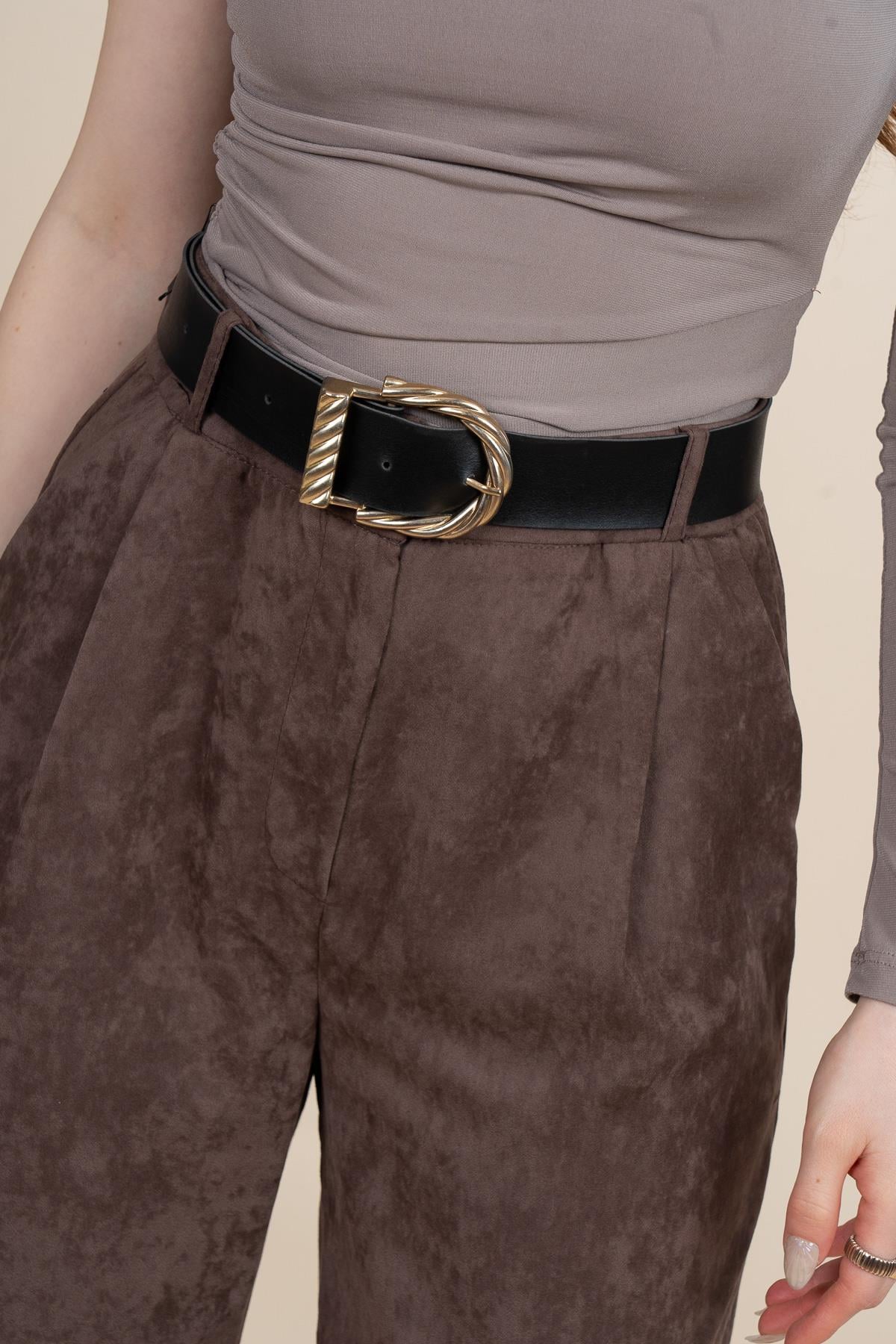 ULIES KADİFE PANTOLON - TABA