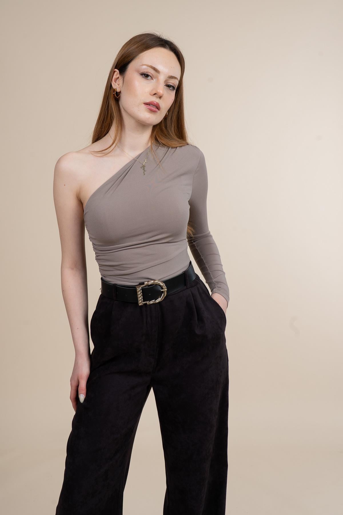 ULIES KADİFE PANTOLON - KAHVE