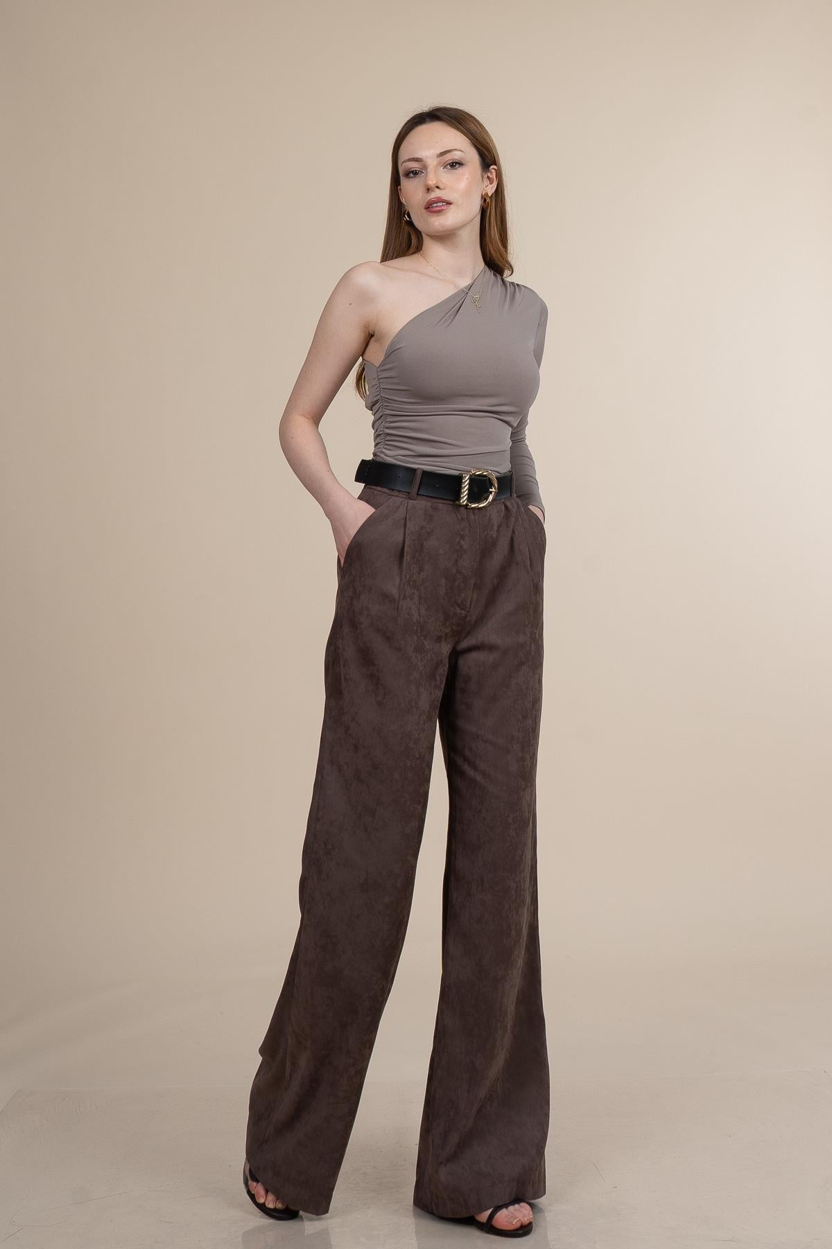 ULIES KADİFE PANTOLON - TABA