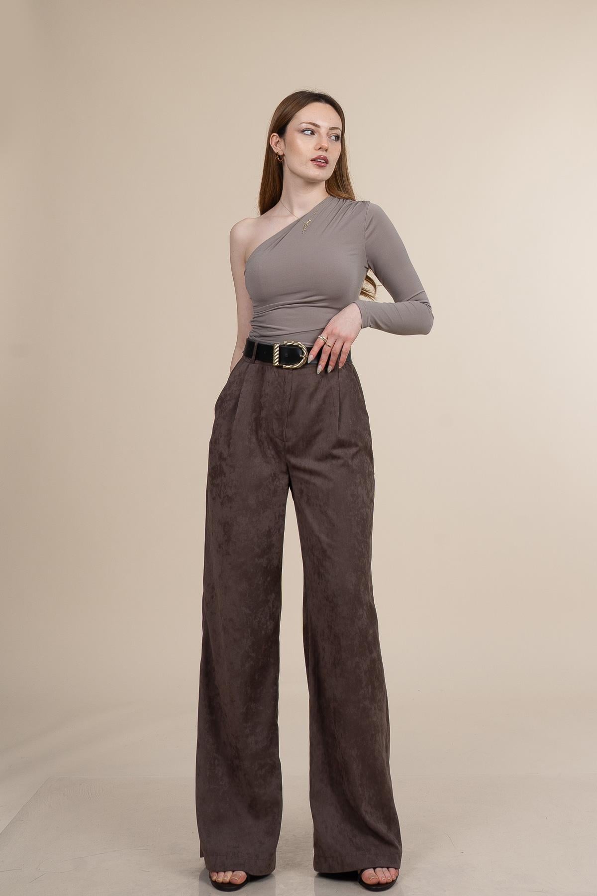 ULIES KADİFE PANTOLON - TABA