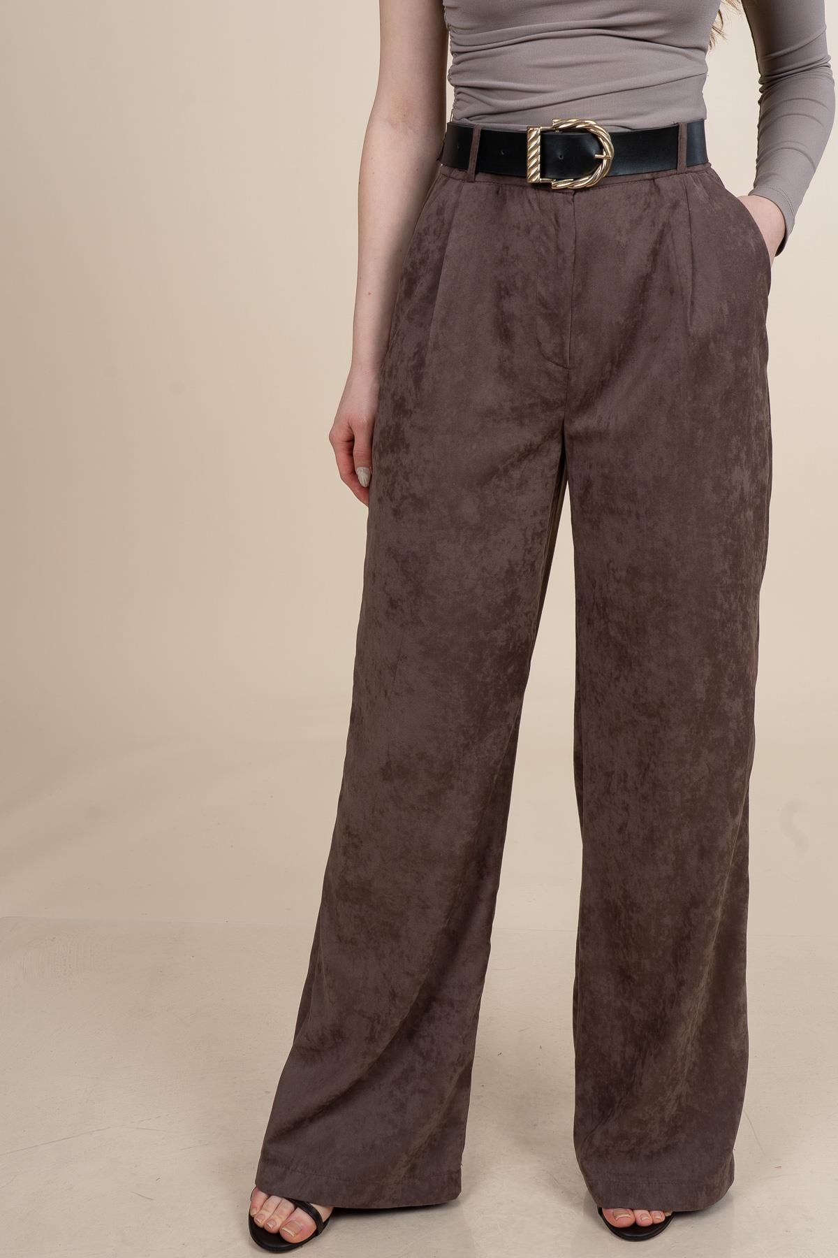ULIES KADİFE PANTOLON - TABA