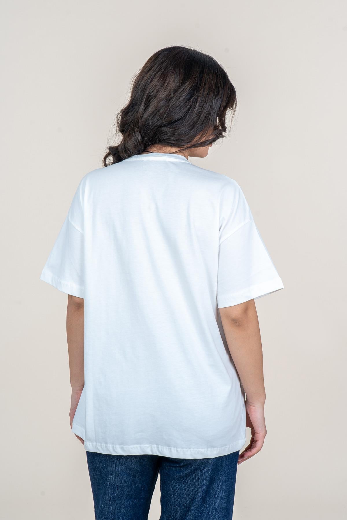 URIEL BİSİKLET YAKA TSHIRT - EKRU