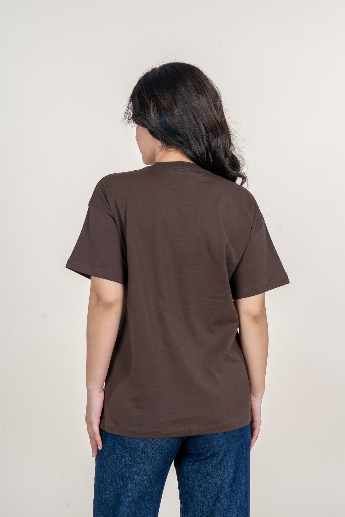 URIEL BİSİKLET YAKA TSHIRT - KAHVE